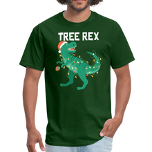 Load image into Gallery viewer, Tree Rex Christmas Dinosaur Unisex Classic T-Shirt - forest green
