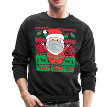 Load image into Gallery viewer, Santa Wearing A Mask Crewneck Sweatshirt - black
