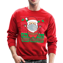 Load image into Gallery viewer, Santa Wearing A Mask Crewneck Sweatshirt - red
