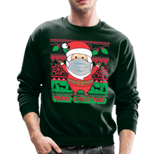 Load image into Gallery viewer, Santa Wearing A Mask Crewneck Sweatshirt - forest green
