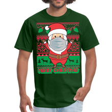 Load image into Gallery viewer, Santa Wearing Mask Ugly Sweater Style Unisex Classic T-Shirt - forest green
