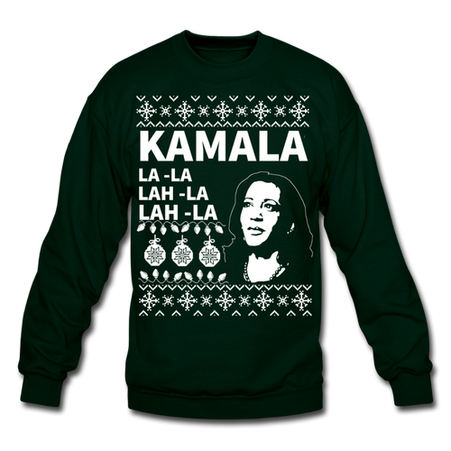 Kamala Ugly Sweater Crewneck Sweatshirt - forest green