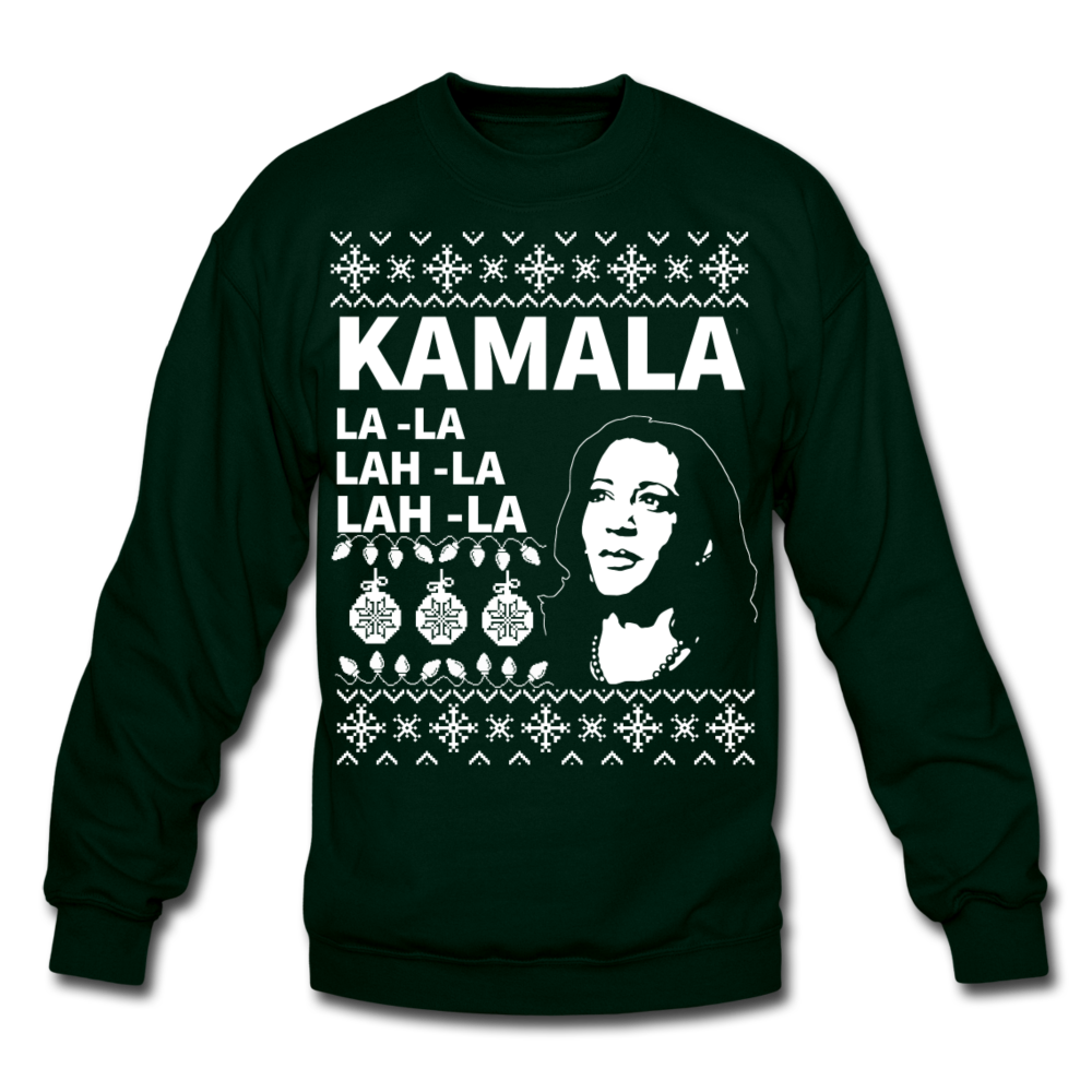 Kamala Ugly Sweater Crewneck Sweatshirt - forest green