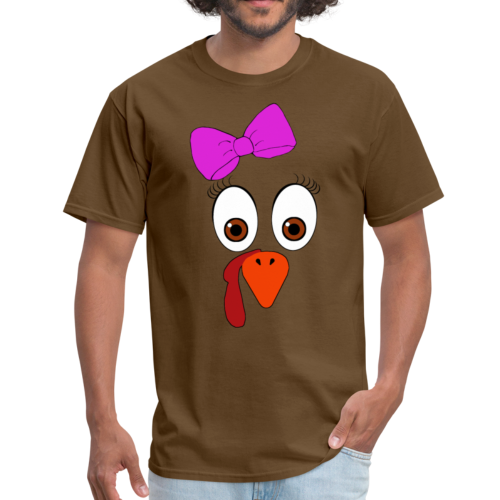 2 Turkey Face Unisex T-Shirt - brown