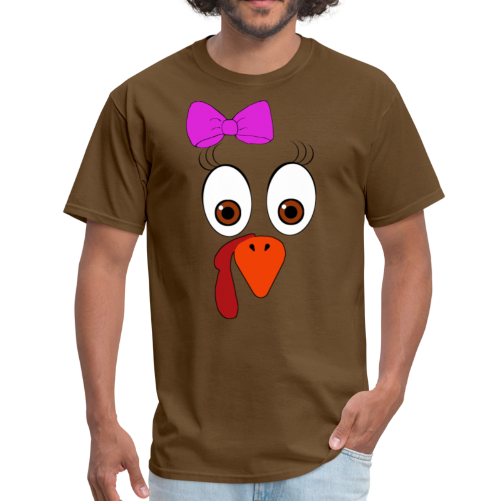 9 Turkey Face Unisex T-Shirt - brown