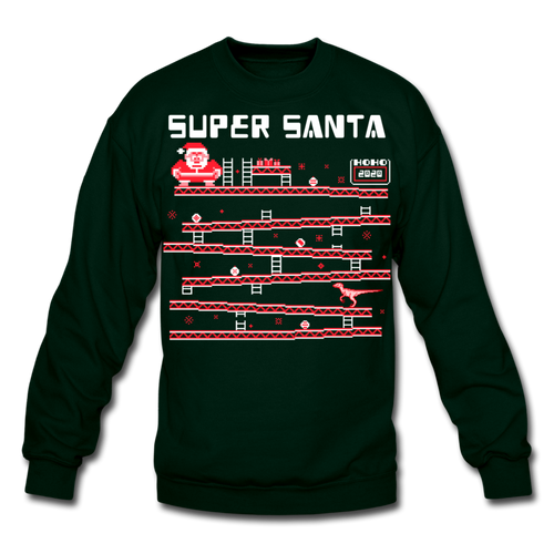 Super Santa Ugly Sweater Unisex Crewneck Sweatshirt - forest green