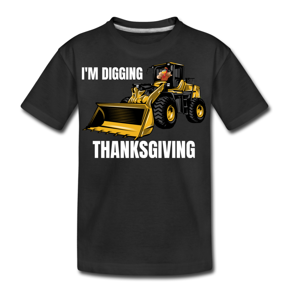 I'm Digging Thanksgiving Kids' Premium T-Shirt - black