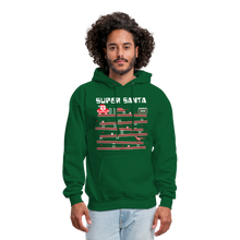 Load image into Gallery viewer, Super Santa Ugly Christmas Sweater Style Hoodie - forest green
