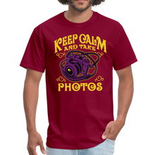 Load image into Gallery viewer, Keep Calm And Take Photos Unisex T-Shirt - burgundy
