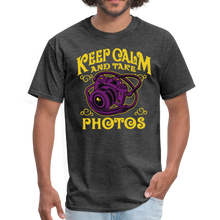 Load image into Gallery viewer, Keep Calm And Take Photos Unisex T-Shirt - heather black

