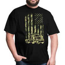 Load image into Gallery viewer, Patriotic Trucker Camouflage American Flag Unisex T-Shirt - black
