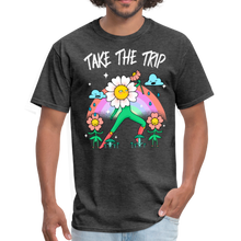Load image into Gallery viewer, Take The Trip Flower Unisex Classic T-Shirt - heather black
