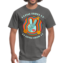 Load image into Gallery viewer, Stay Trippy Little Hippie Peace Sign Unisex Classic T-Shirt - charcoal
