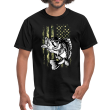 Load image into Gallery viewer, Fishing Camo US Flag Unisex Classic T-Shirt - black
