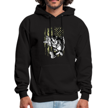Load image into Gallery viewer, Fishing Camo US Flag Hoodie - black
