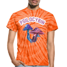 Load image into Gallery viewer, Psilocybin Magic Mushroom Unisex Tie Dye T-Shirt - spider orange
