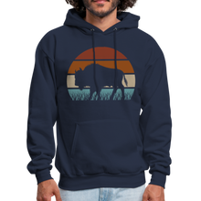 Load image into Gallery viewer, Great American Bison Buffalo Vintage Retro Sunset Hoodie - navy
