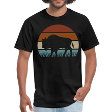 Load image into Gallery viewer, Great American Bison Buffalo Vintage Retro Sunset Unisex Classic T-Shirt - black

