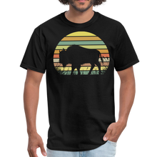 Load image into Gallery viewer, Great American Bison Buffalo Vintage Retro Sunset Unisex T-Shirt Unisex Classic T-Shirt - black
