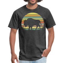 Load image into Gallery viewer, Great American Bison Buffalo Vintage Retro Sunset Unisex T-Shirt Unisex Classic T-Shirt - heather black
