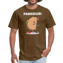 Load image into Gallery viewer, Funny Food Taco Parkour Fitness cinco de mayo taco tuesday Unisex Classic T-Shirt - brown
