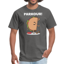 Load image into Gallery viewer, Funny Food Taco Parkour Fitness cinco de mayo taco tuesday Unisex Classic T-Shirt - charcoal
