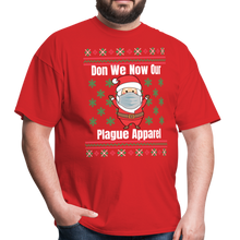 Load image into Gallery viewer, Funny Santa Plague Apparel Ugly Christmas Sweater Style Unisex T-Shirt - red
