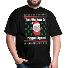Load image into Gallery viewer, Funny Santa Plague Apparel Ugly Christmas Sweater Style Unisex T-Shirt - black
