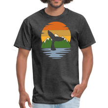 Load image into Gallery viewer, Nautical Ocean Humpback Whale Sunset Unisex Classic T-Shirt - heather black

