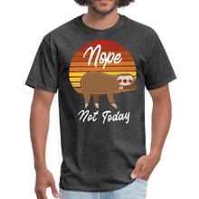 Load image into Gallery viewer, Cute Sloth Nope Not Today, Nope Sloth Unisex Classic T-Shirt - heather black
