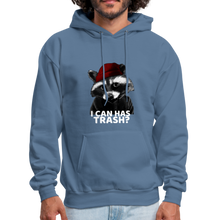 Load image into Gallery viewer, Cute Raccoon, I Can Has Trash? Funny Meme Hoodie - denim blue
