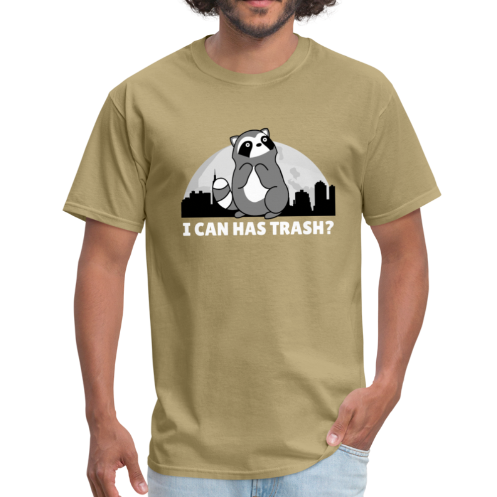 Cute Raccoon, I Can Has Trash? Funny Meme Unisex Classic T-Shirt - khaki