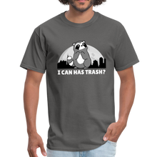 Load image into Gallery viewer, Cute Raccoon, I Can Has Trash? Funny Meme Unisex Classic T-Shirt - charcoal
