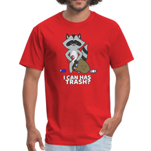 Load image into Gallery viewer, Cute Raccoon, I Can Has Trash? Funny Meme Unisex Classic T-Shirt - red
