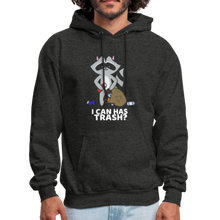 Load image into Gallery viewer, Cute Raccoon, I Can Has Trash? Funny Meme  Hoodie - charcoal gray
