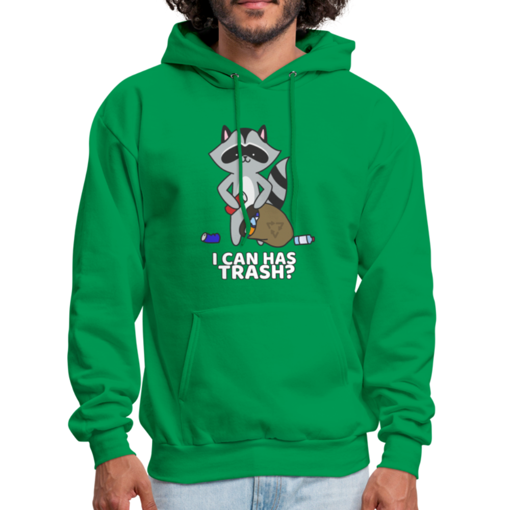 Cute Raccoon, I Can Has Trash? Funny Meme  Hoodie - kelly green