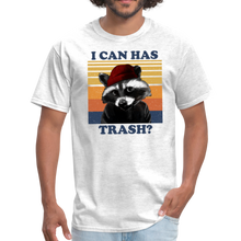 Load image into Gallery viewer, Cute Raccoon, I Can Has Trash? Funny Meme Unisex Classic T-Shirt - light heather gray
