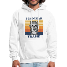 Load image into Gallery viewer, Cute Raccoon, I Can Has Trash? Funny Meme Men&#39;s Hoodie - white
