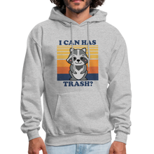 Load image into Gallery viewer, Cute Raccoon, I Can Has Trash? Funny Meme Men&#39;s Hoodie - heather gray
