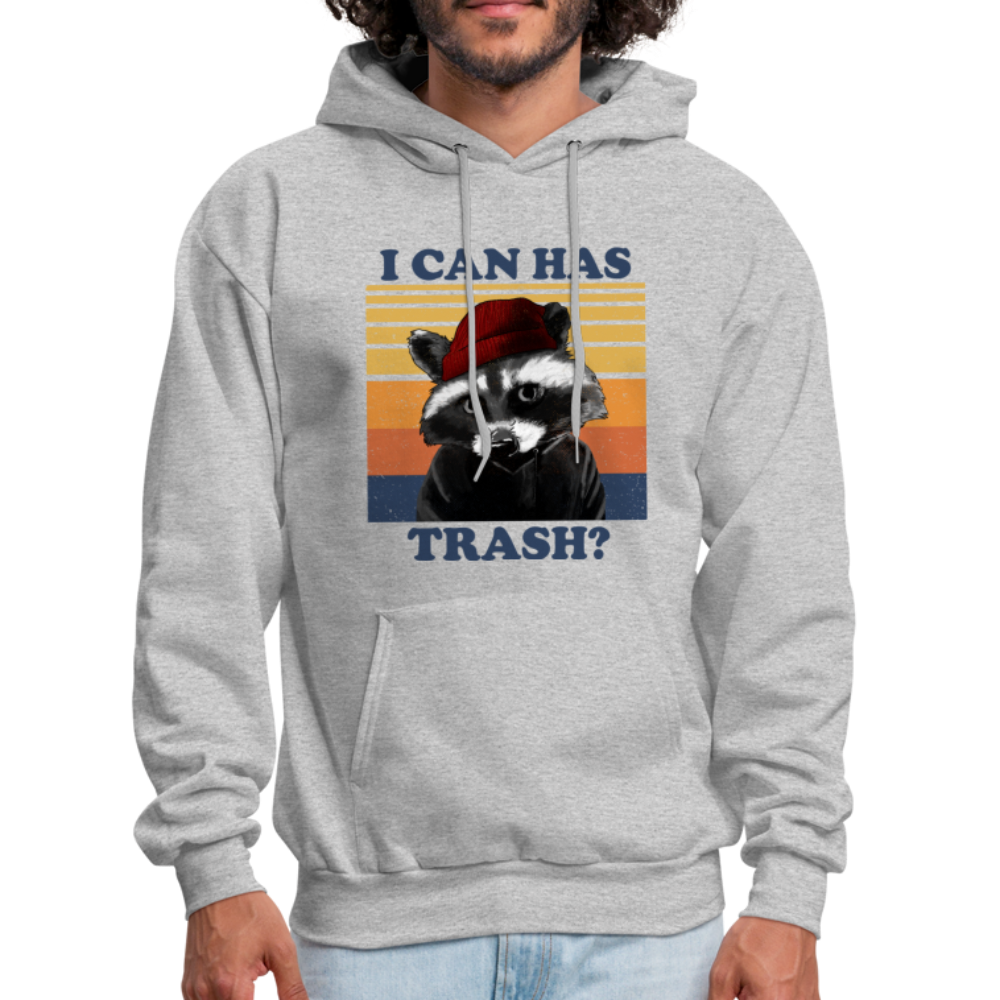 Cute Raccoon, I Can Has Trash? Funny Meme Hoodie - heather gray
