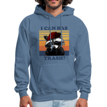 Load image into Gallery viewer, Cute Raccoon, I Can Has Trash? Funny Meme Hoodie - denim blue
