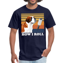 Load image into Gallery viewer, St Bernard How I Roll Unisex Classic T-Shirt - navy
