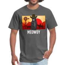 Load image into Gallery viewer, Meowdy Texas Landscape Cowboy Cat Meme Unisex Classic T-Shirt - charcoal

