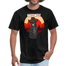 Load image into Gallery viewer, Meowdy Texas Landscape Cowboy Cat Meme Unisex Classic T-Shirt - black
