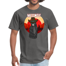 Load image into Gallery viewer, Meowdy Texas Landscape Cowboy Cat Meme Unisex Classic T-Shirt - charcoal

