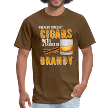 Load image into Gallery viewer, Weekend Forecast Cigars with Chance of Bourbon Gifts Unisex Classic T-Shirt - brown
