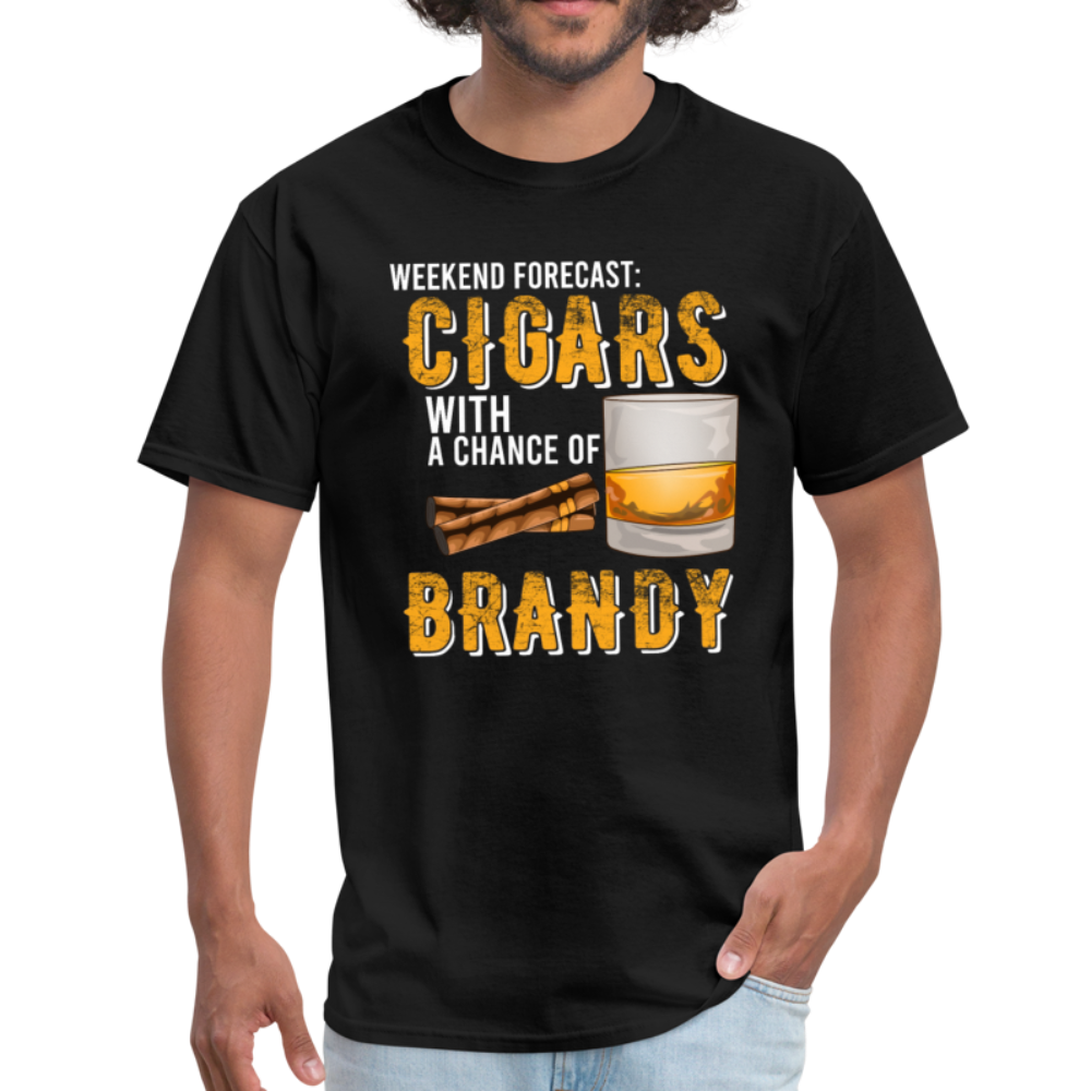 Weekend Forecast Cigars with Chance of Bourbon Gifts Unisex Classic T-Shirt - black