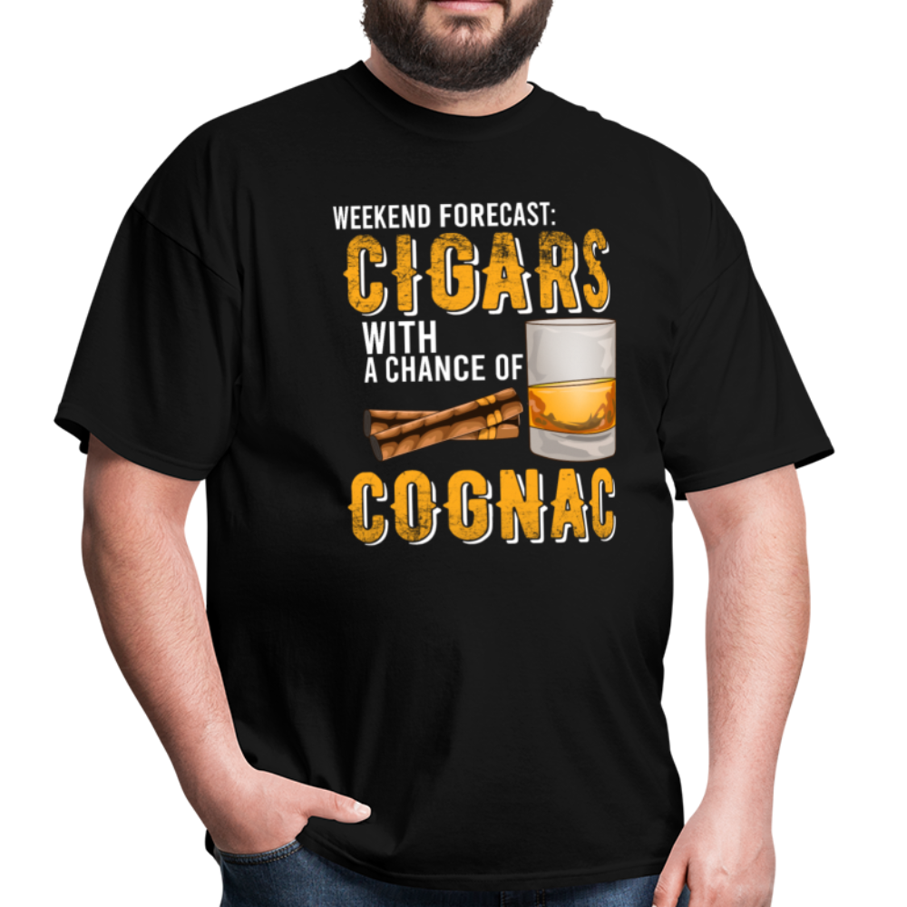 Weekend Forecast Cigars with Chance of Cognac Gifts Unisex Classic T-Shirt - black