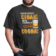 Load image into Gallery viewer, Weekend Forecast Cigars with Chance of Cognac Gifts Unisex Classic T-Shirt - heather black
