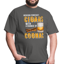 Load image into Gallery viewer, Weekend Forecast Cigars with Chance of Cognac Gifts Unisex Classic T-Shirt - charcoal
